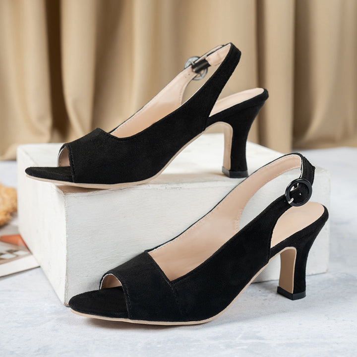 Damen Slingback Sandalen mit dezenter Schnalle und elegantem Absatz Drune