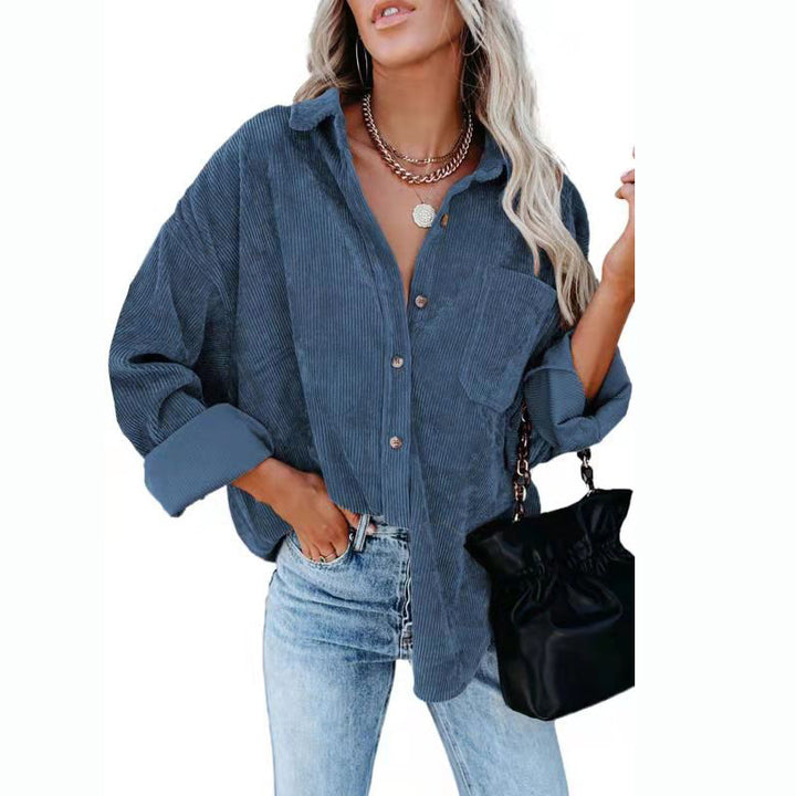Damen Cord-Hemd im lässigen Oversized-Schnitt Drune
