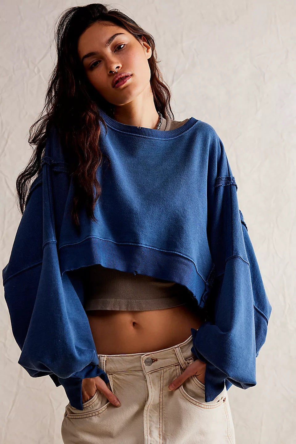 Damen lässiger Oversized Pullover Drune