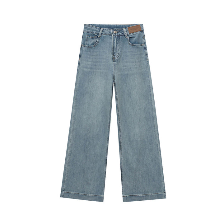 Damen lässige Schlagjeans im Vintage-Stil mit hohem Bund Drune