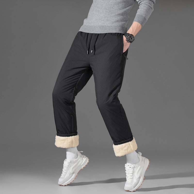 Herren leichte Travel-Jogginghose mit elastischem Bund, Kordelzug, verdeckten Reißverschlusstaschen und geradem Bein Drune