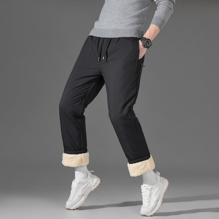 Herren leichte Travel-Jogginghose mit elastischem Bund, Kordelzug, verdeckten Reißverschlusstaschen und geradem Bein Drune