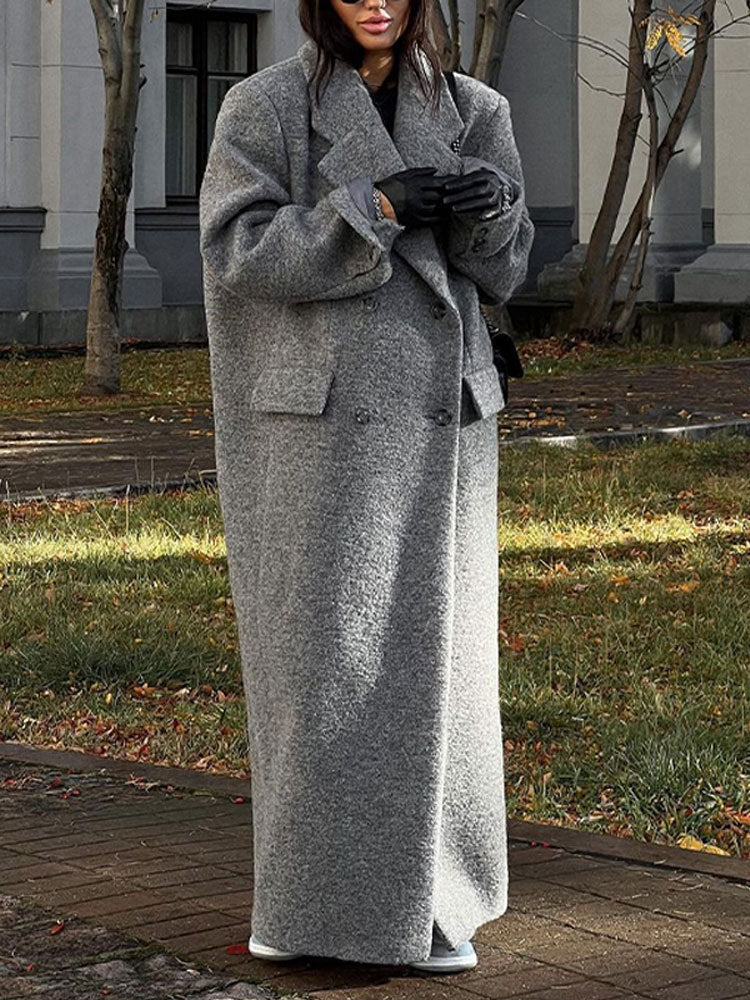 Damen Oversized-Wollmantel im eleganten Design Drune