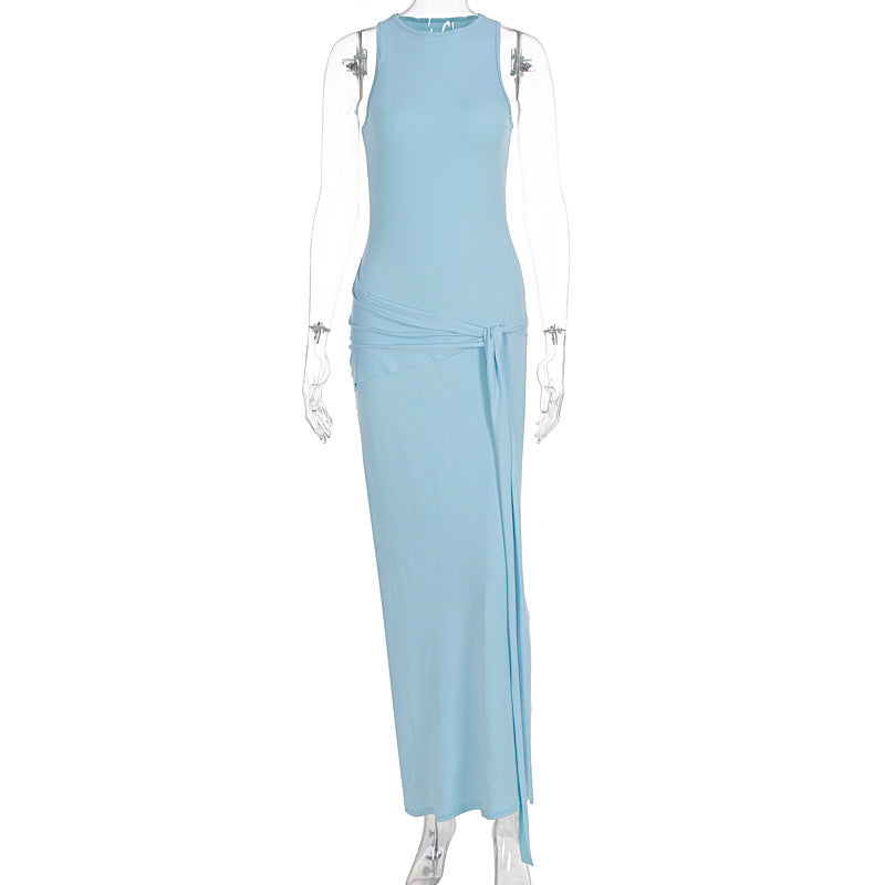 Damen Maxikleid mit fesselndem Drapierungsdesign und elegantem Schlitz Drune