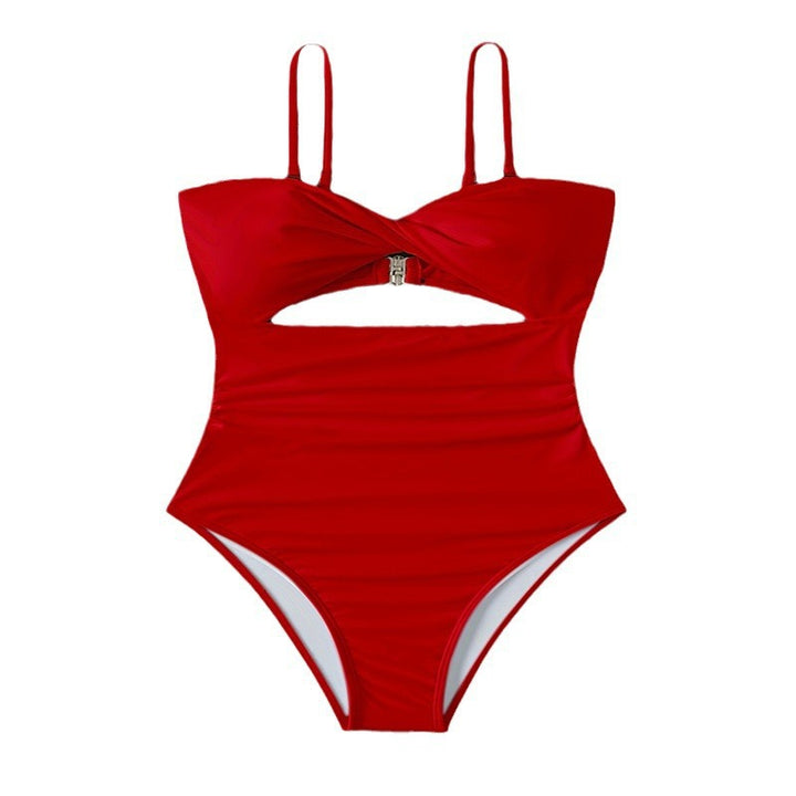 Damen Einteiler Badeanzug mit raffiniertem Cut-Out und verstellbaren Trägern Drune