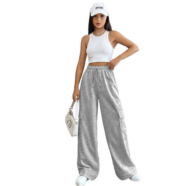 Damen Cargo-Hose mit weiten Beinen und elastischem Bund Drune