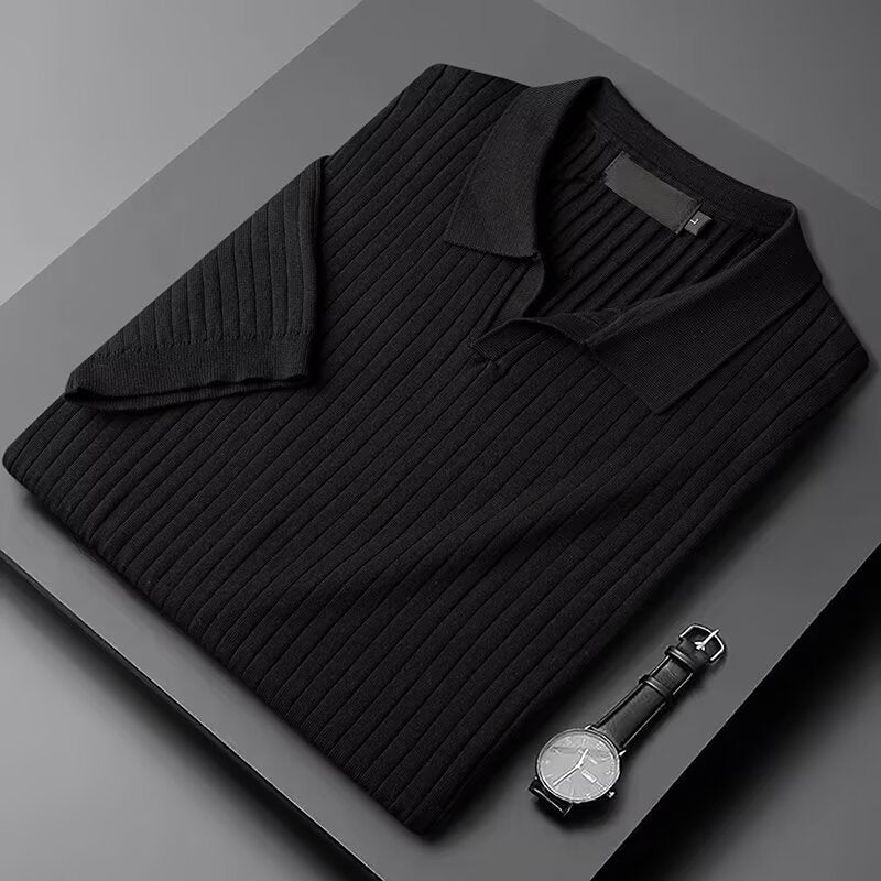Herren Elegantes Polohemd mit Rippstruktur Drune
