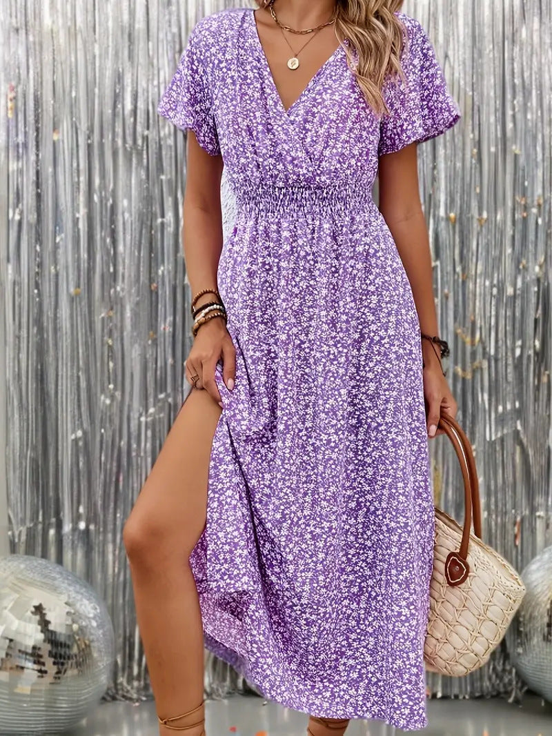 Damen Maxi-Kleid mit floralen Mustern Drune