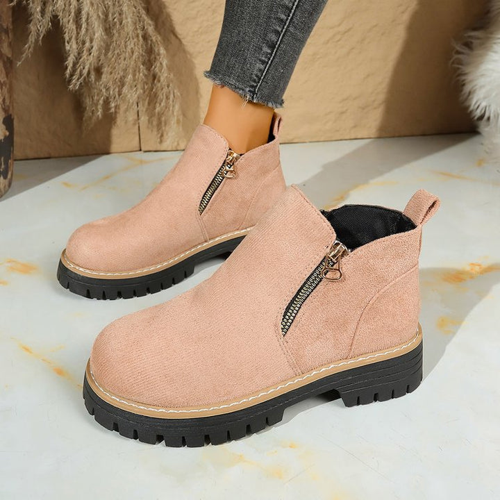 Damen Chelsea-Stiefelette mit profilierter Gummisohle und seitlichem Reißverschluss Drune
