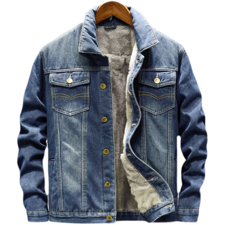 Herren Lässige Denimjacke mit gefüttertem Innenfutter Drune