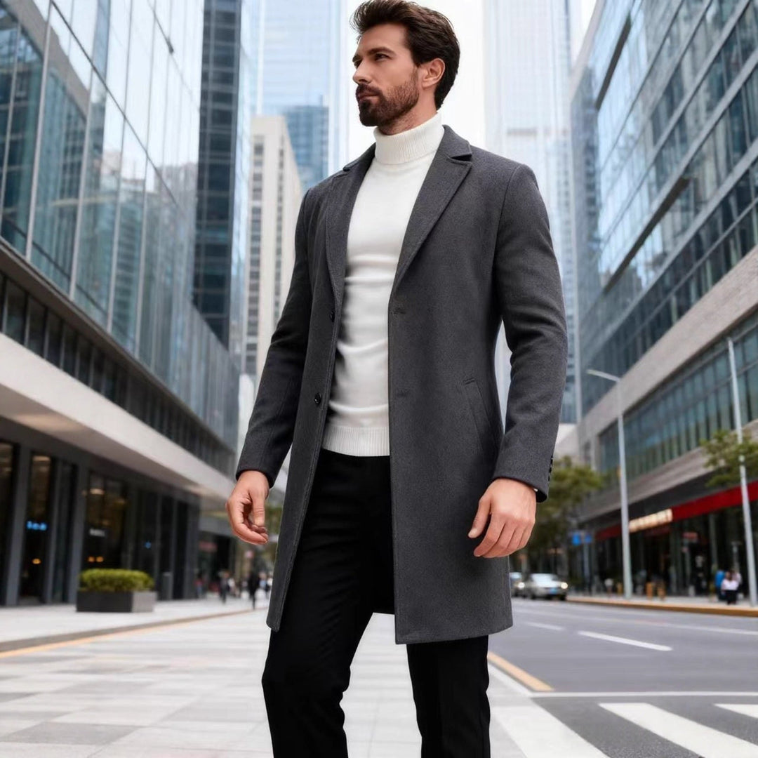 Herren eleganter Wollmantel Drune