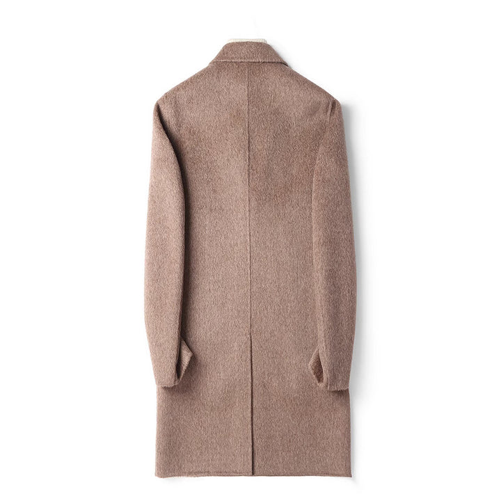 Herren Strukturierter Longcoat aus Wollmix mit fallendem Revers und Ein-Knopf-Verschluss Drune