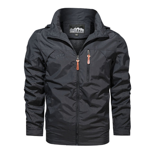 Herren nan leichte wasserabweisende Softshell Outdoorjacke mit Kapuze Brusttasche Drune