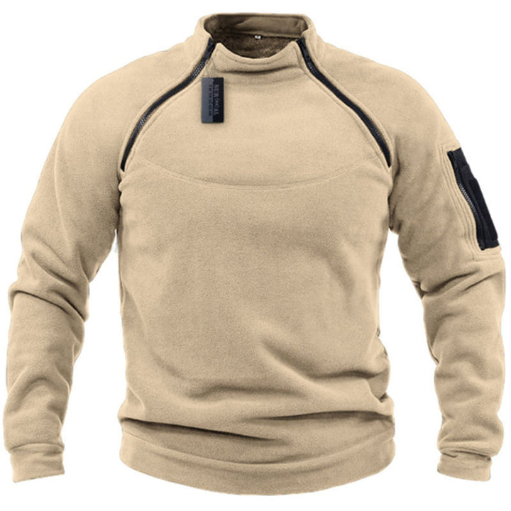 Herren Funktions-Fleecepullover mit Schulterbelüftung, hohem Stehkragen und Ärmeltasche Drune