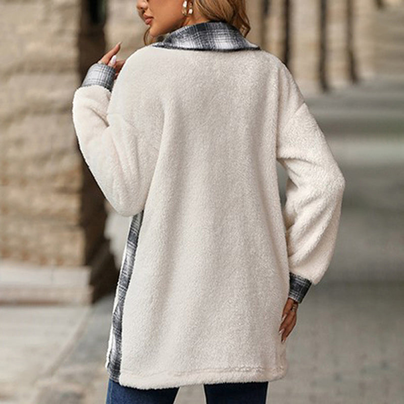 Drune | Karierter Fleece Mantel