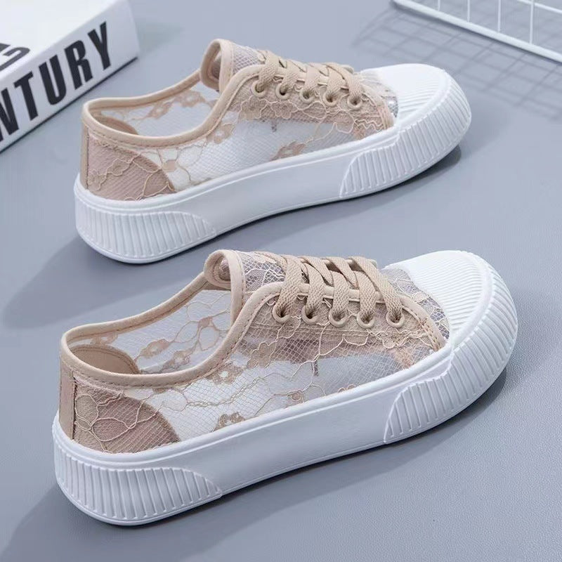 Damen Sneakers mit eleganter Spitzenoptik und komfortabler Polsterung Drune
