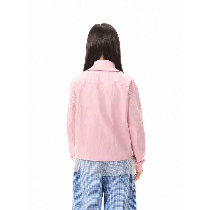 Damen Boxy-Blousonjacke mit hohem Stehkragen, elastischen Bündchen und Pattentaschen Drune