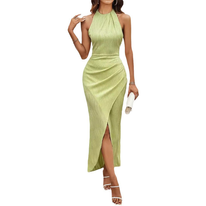 Damen Maxikleid mit hohem Schlitz und eleganter Raffung Drune