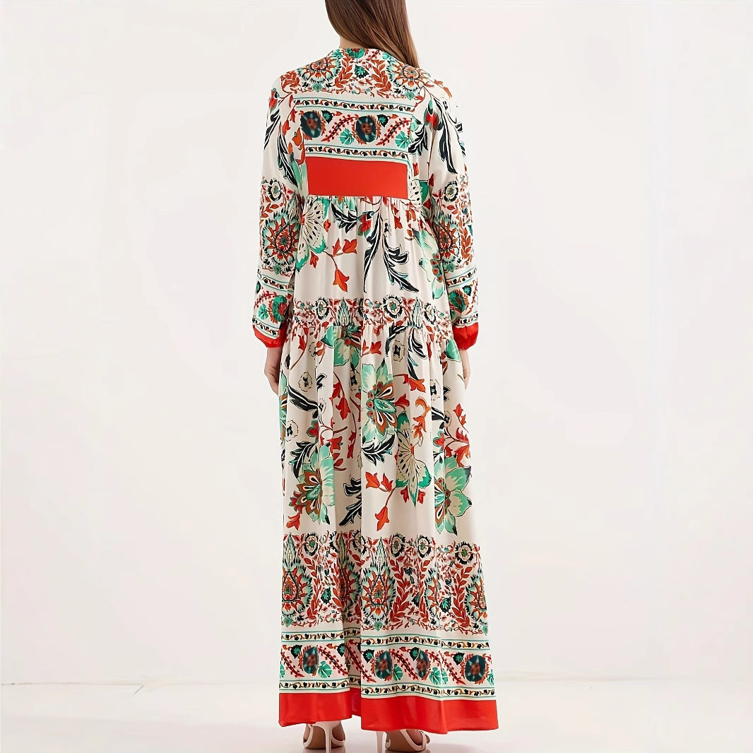 Damen Maxikleid mit floralem Muster Drune