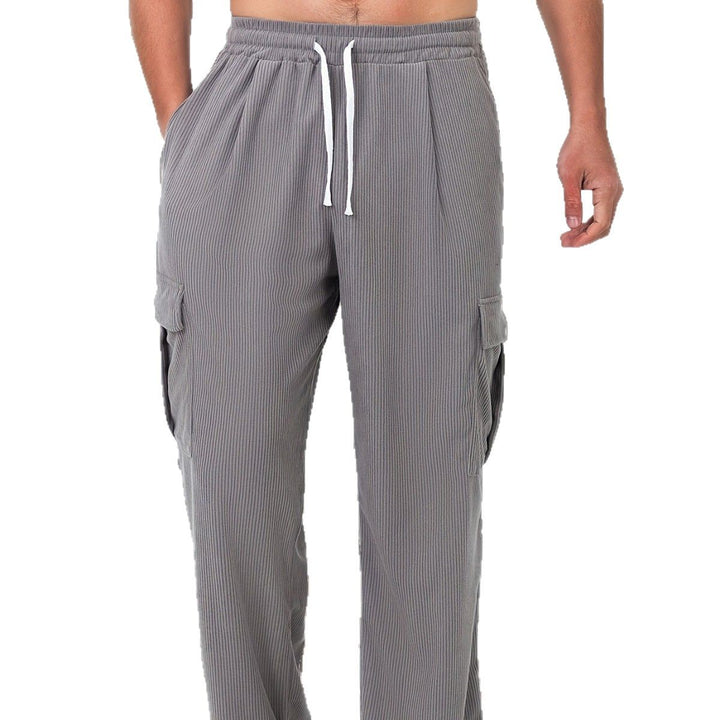 Herren Cord-Optik Cargo-Jogger mit Tunnelzug, elastischem Bund und aufgesetzten Klapptaschen Drune