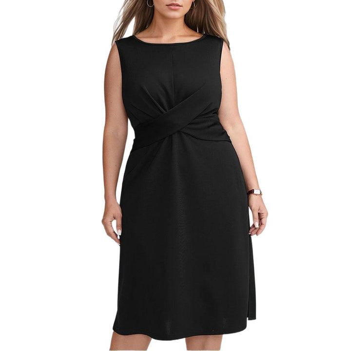 Damen Midikleid mit eleganten Drapierungen und figurbetontem Schnitt Drune
