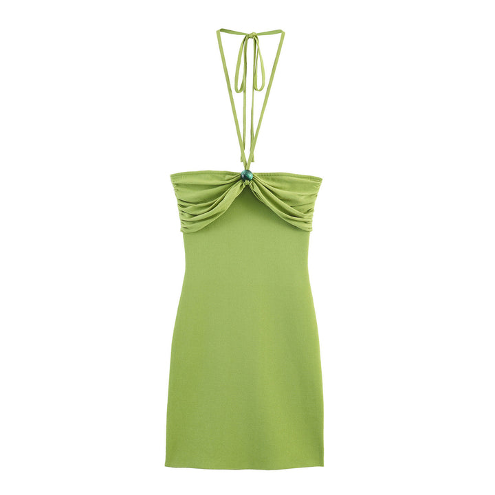 Damen Minikleid mit raffinierten Rüschendetails und schickem Halterneck Drune