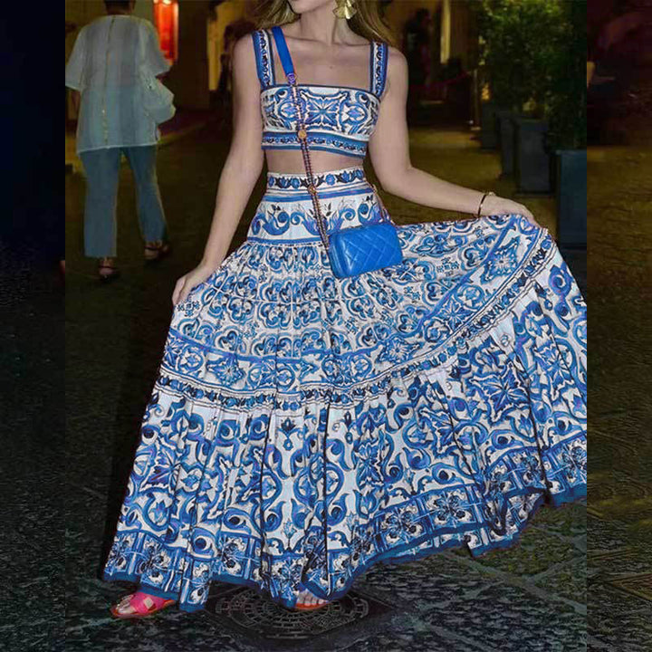 Damen Maxi Kleid mit aufwendigem floralem Druck Drune