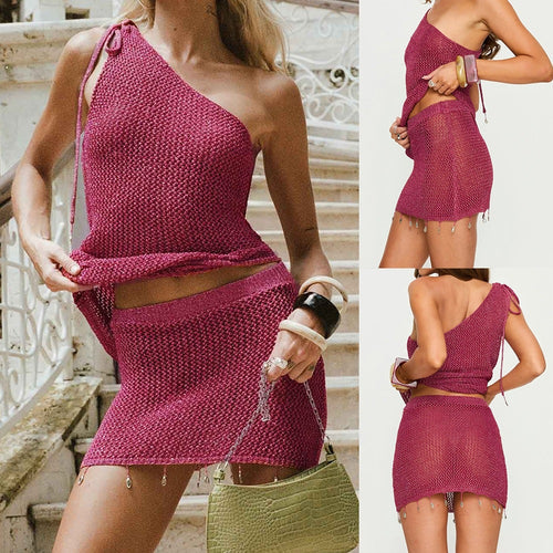 Damen Baderock und Strickjacke Drune