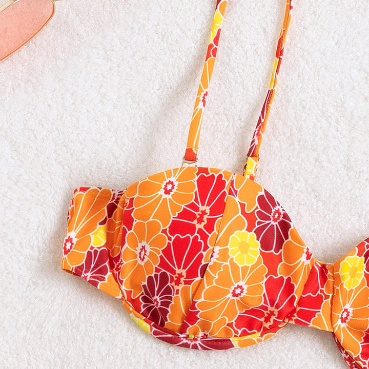 Damen Bikini mit floralem Design und schmeichelndem Schnitt Drune