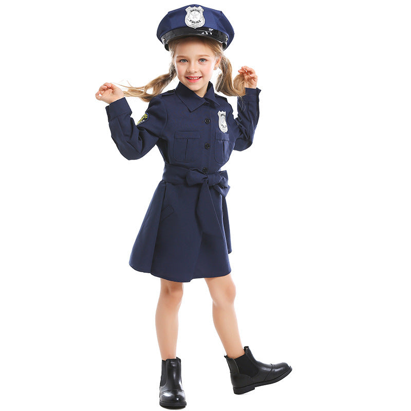 Damen Polizeikostüm mit Rock und Mütze Drune