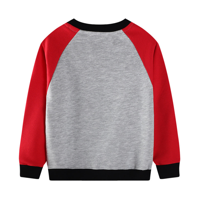 Buben Sweatshirt mit kreativem Bagger-Motiv Drune