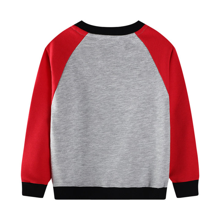 Buben Sweatshirt mit kreativem Bagger-Motiv Drune