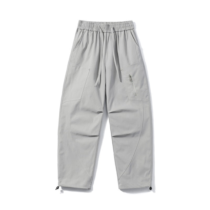 Herren Utility-Cargohose mit elastischem Bund, Reißverschlusstasche und verstellbarem Saum Drune