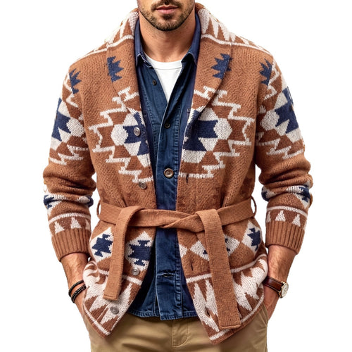 Drune | Herrenpullover-Cardigan im amerikanischen Retro-Stil