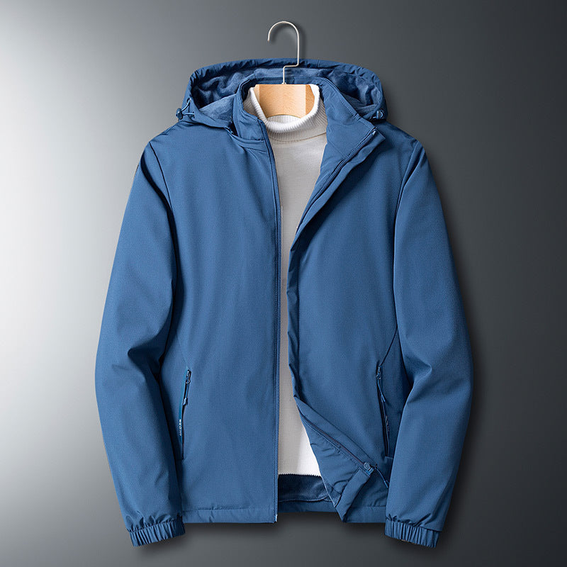 Herren Leichte Softshelljacke mit Microfleece-Futter, Kapuze und verdeckten Reißverschlusstaschen Drune