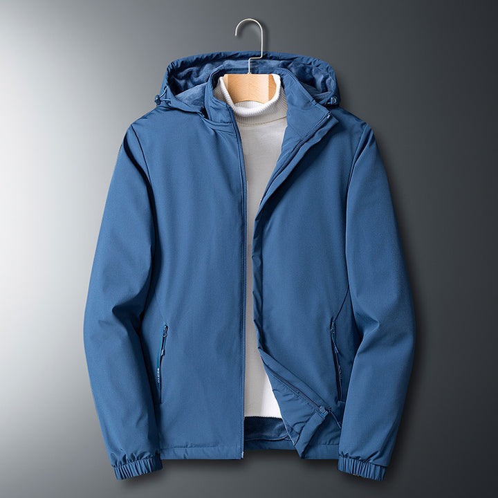 Herren Leichte Softshelljacke mit Microfleece-Futter, Kapuze und verdeckten Reißverschlusstaschen Drune