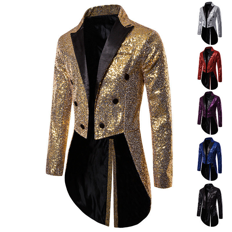 Herren Pailletten-Blazer im eleganten Schnitt mit asymmetrischem Design Drune