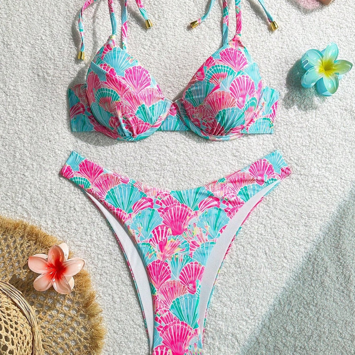 Damen Triangel-Bikini mit verspieltem Muschel-Motiv Drune