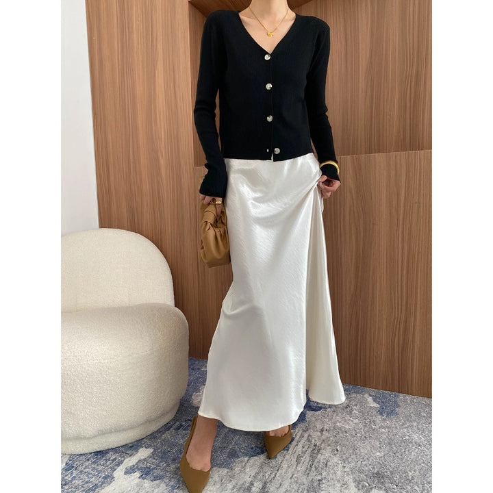 Damen lässiger Cardigan im Rippenstrick-Stil mit zarten Knöpfen Drune