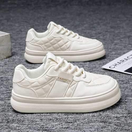Unisex gestepptes Plateau-Sneaker aus Kunstleder mit gepolstertem Schaft und dämpfender Leichtsohle Drune