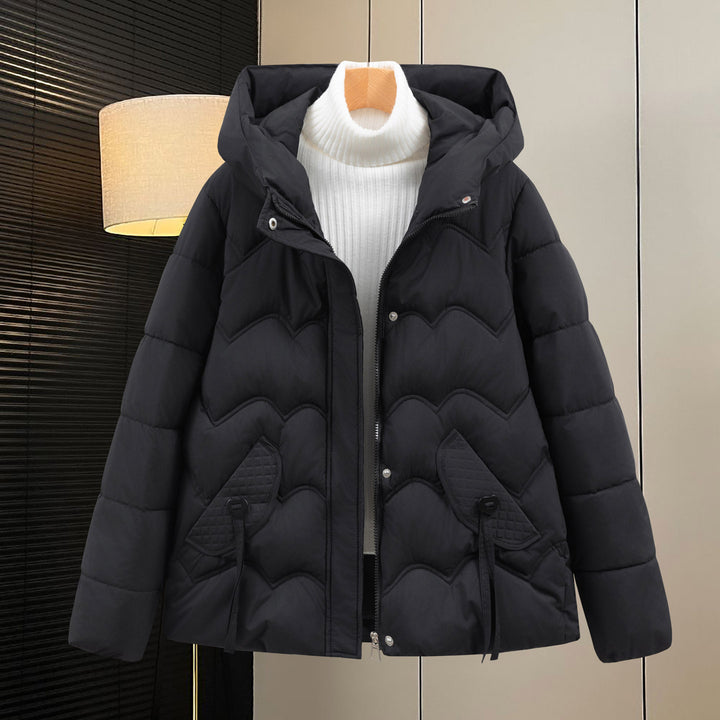 Damen Steppjacke mit Kapuze und Eingrifftaschen Drune