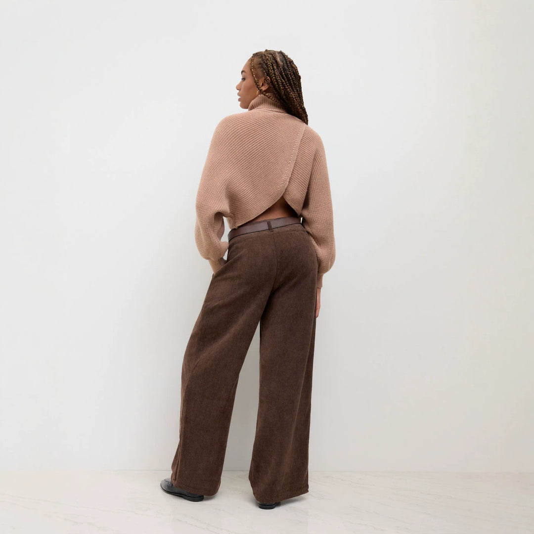 Damen Elegante und Weit geschnittene Cordhose Drune
