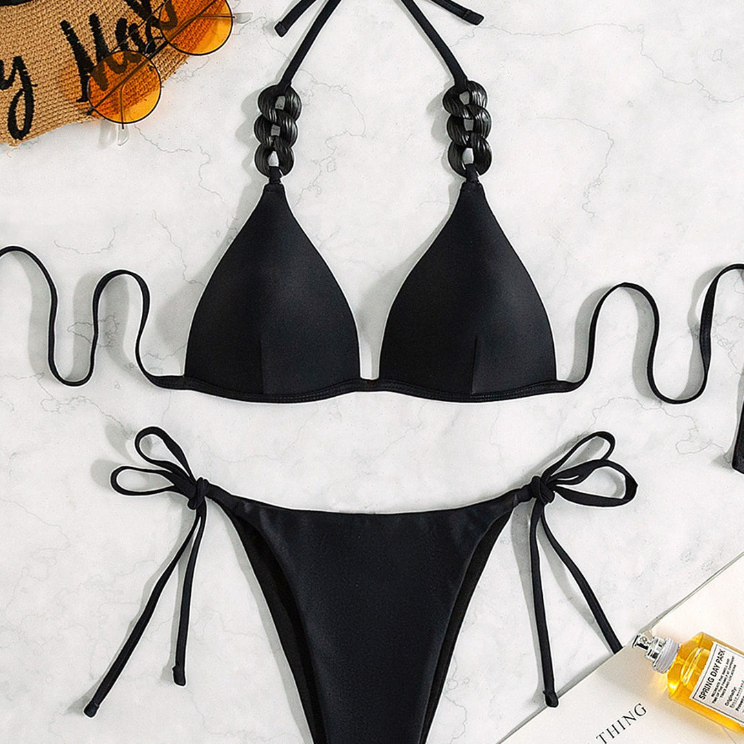 Damen Triangel-Bikini mit dekorativem Tribal-Band Drune
