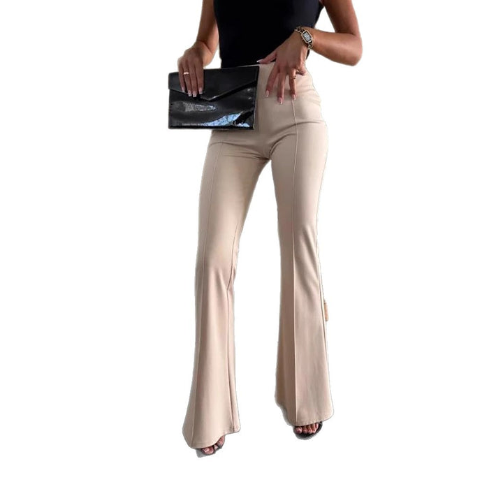 Damen Elegante Flared-Hosen mit hohem Bund und figurschmeichelndem Schnitt Drune