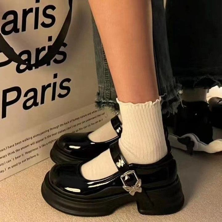 Damen Modische Plateau-Pumps mit verstellbarem Riemen und stabiler Sohle Drune