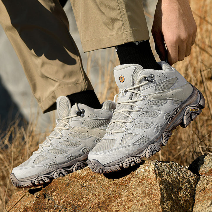 Herren robuste Trekkingstiefel mit wasserdichtem Wildleder‑Mesh, griffiger Offroad‑Profilsohle und verstärkter Zehenkappe Drune