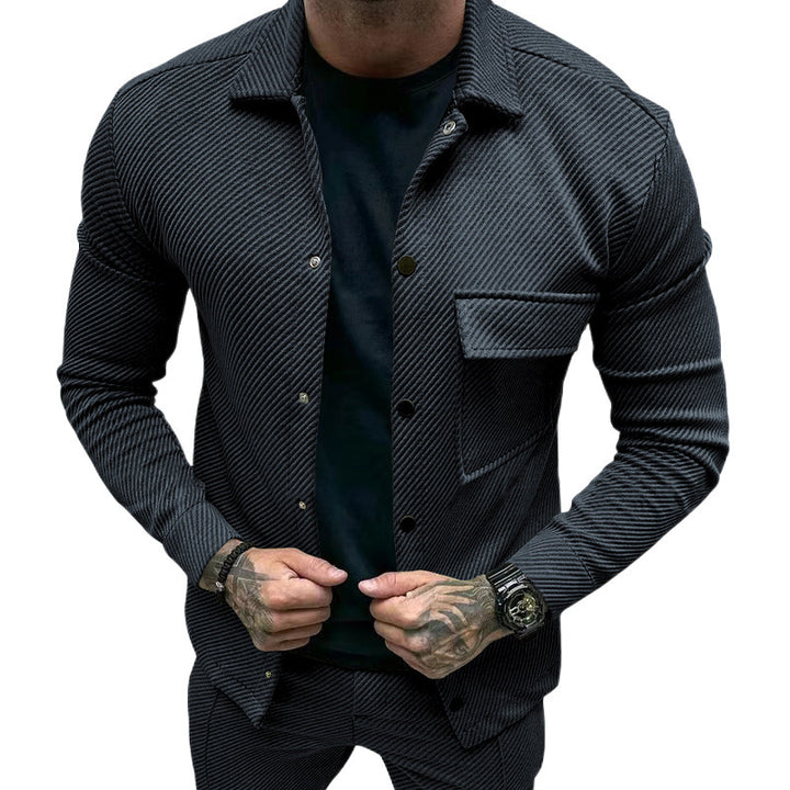 Herren modische Jacke mit strukturiertem Design und praktischen Taschen Drune