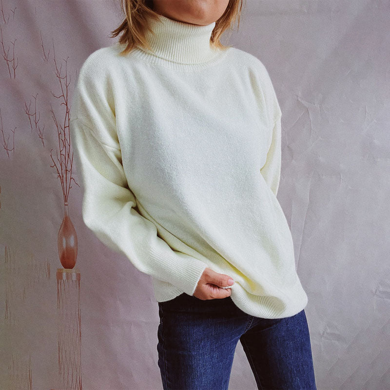 Drune | Einfarbiger Warmer Strickpullover Für Alltag