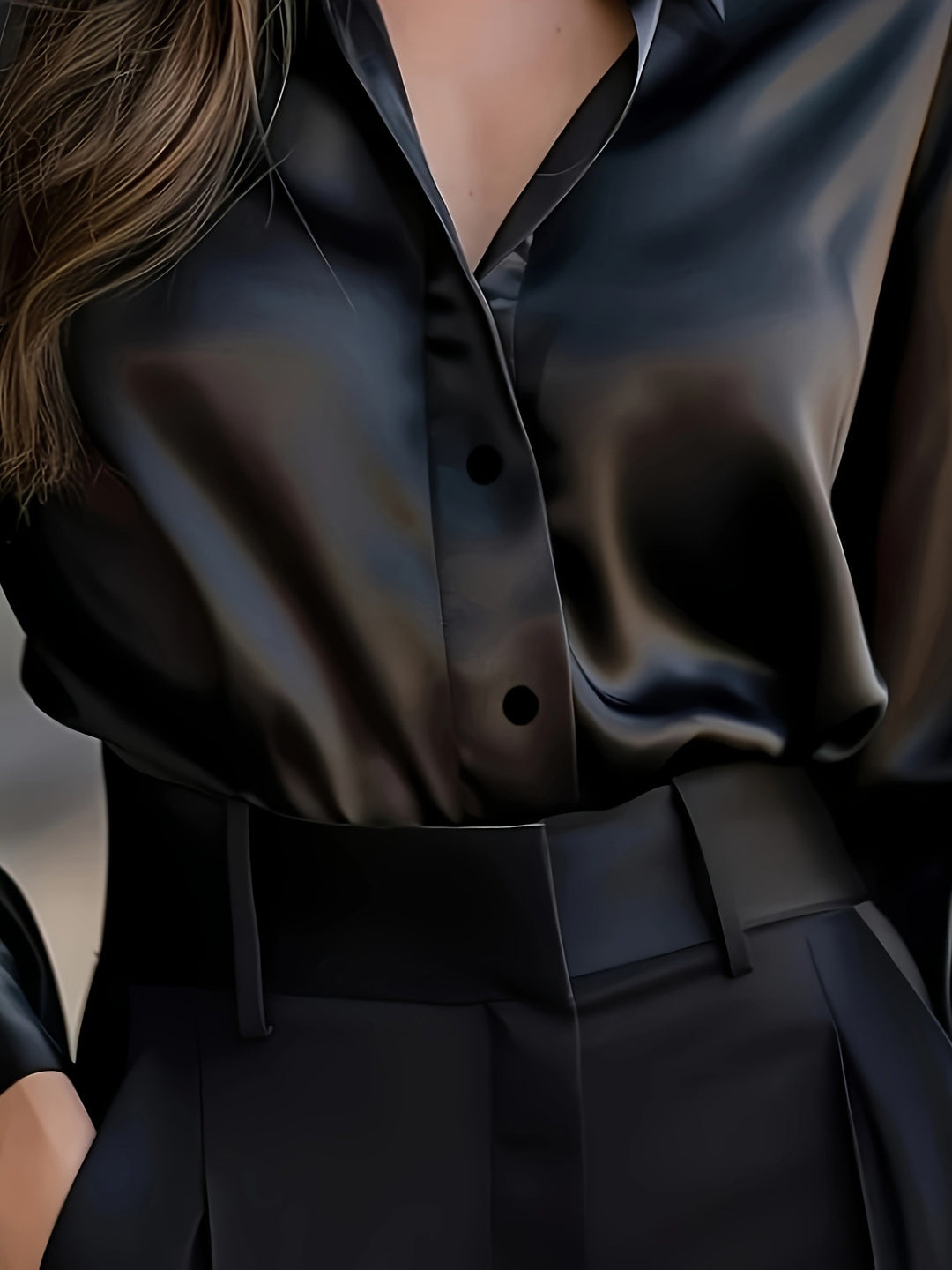 Damen elegante Seidenbluse Drune