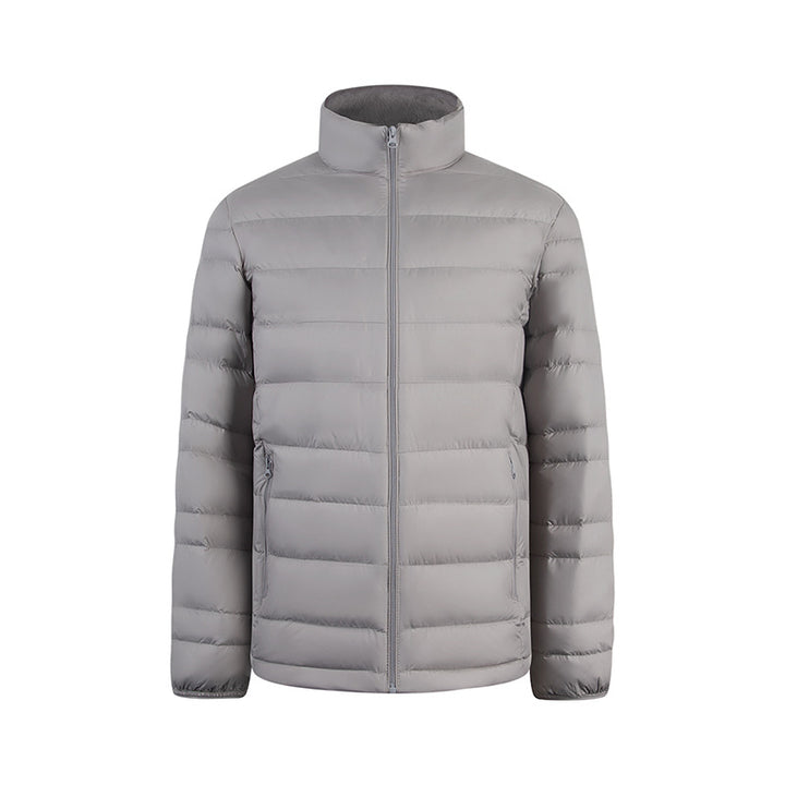 Herren Ultraleichte gesteppte Daunenimitat-Jacke mit Stehkragen Drune